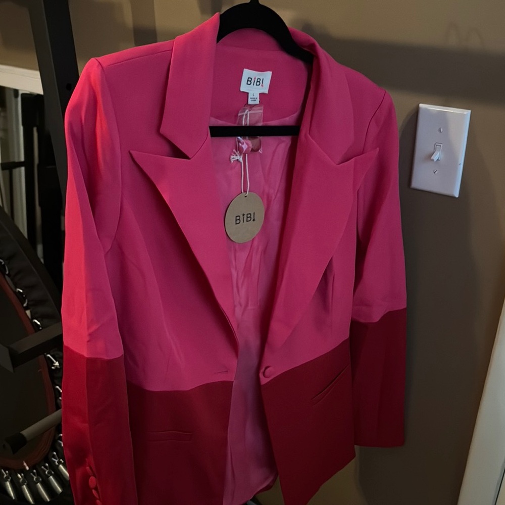 BiBi Pink Blazer with Notched Lapel